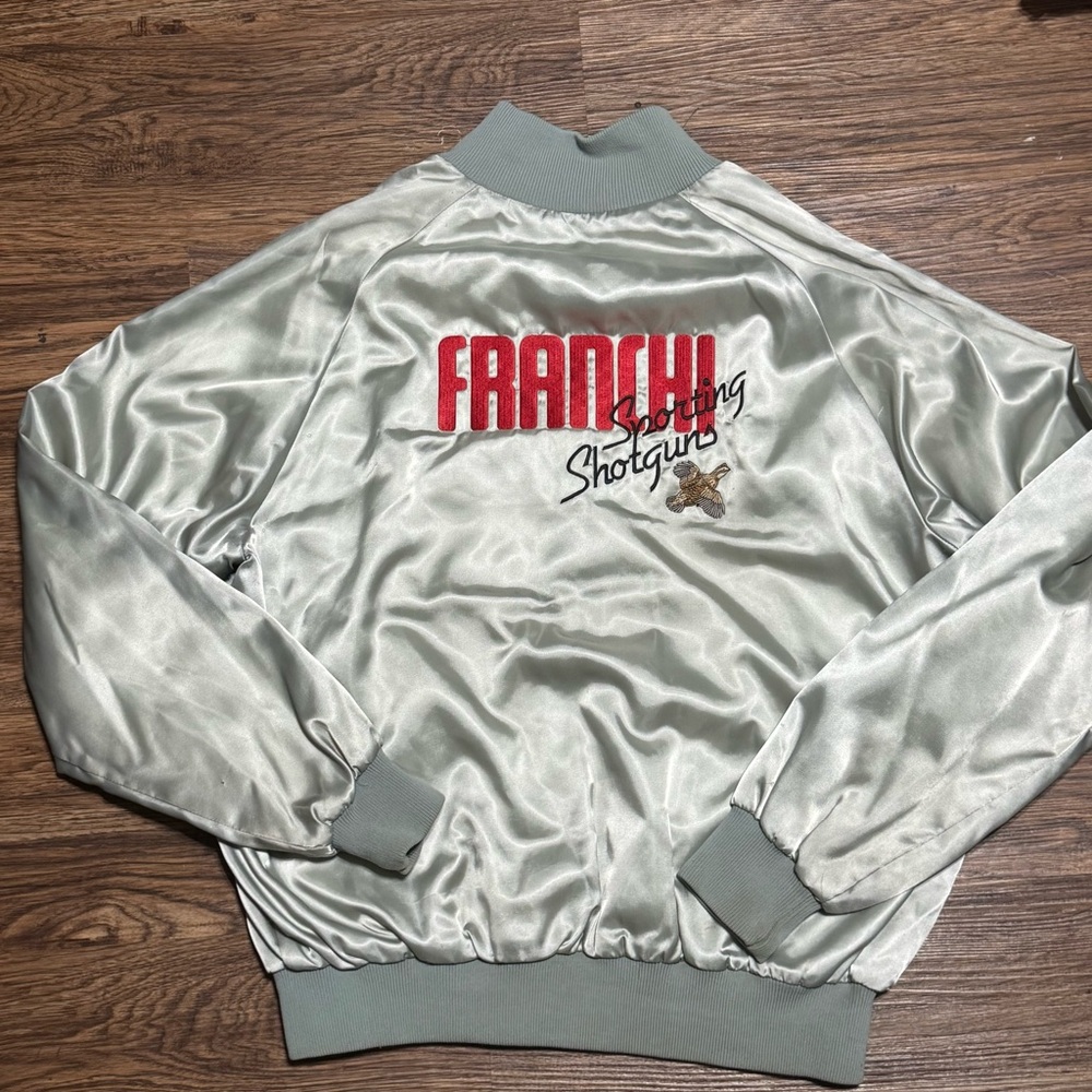 Vintage Franchi Shotguns Satin Bomber Jacket XL USA FTE Firearms